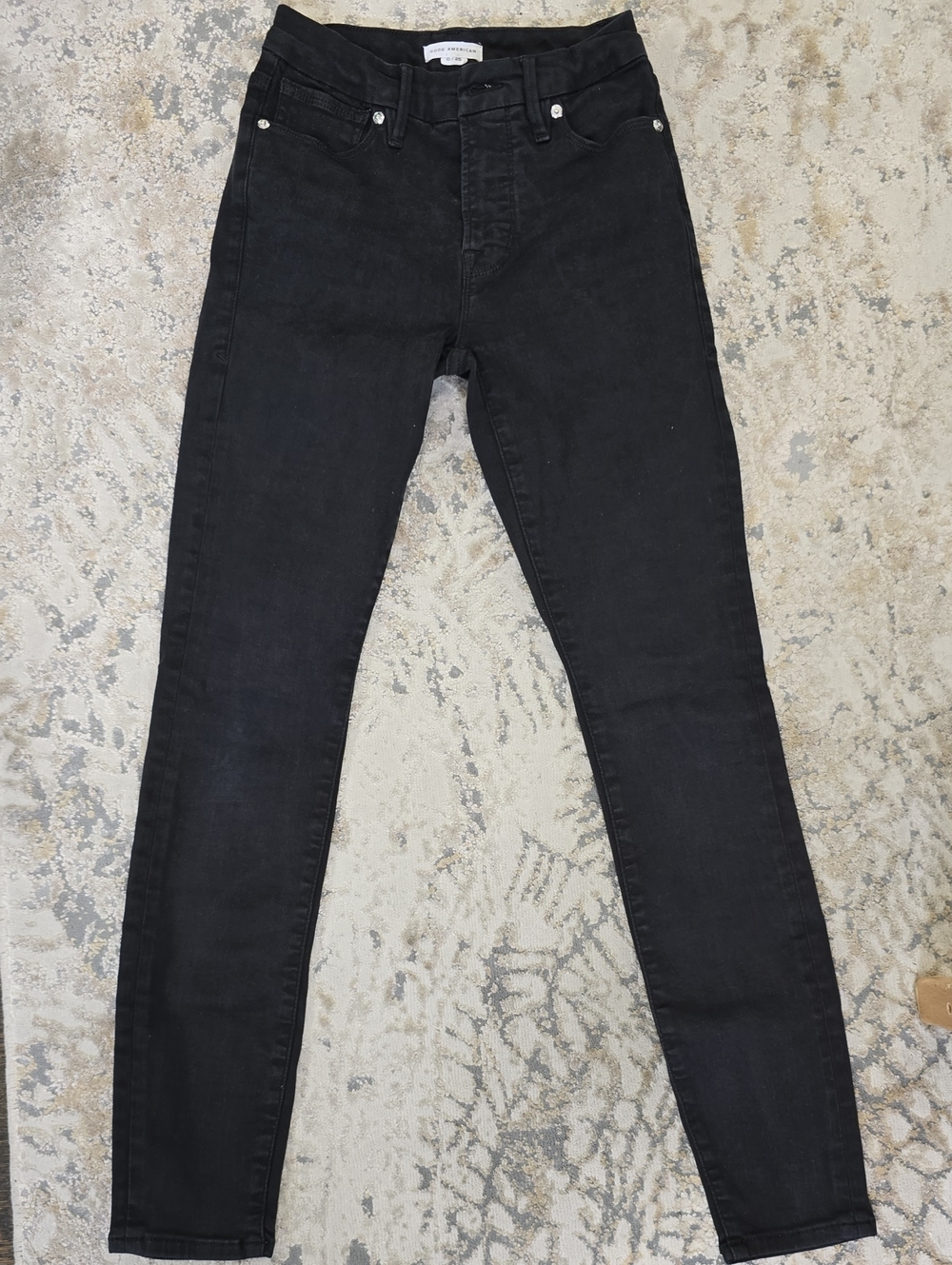 Good American Black High-Rise Skinny Jeans 0/25